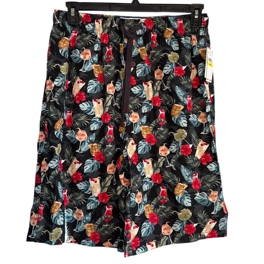 Tommy Bahama Mens Medium Cotton Lounge Sleep Shorts Black Cocktails Martini NWT